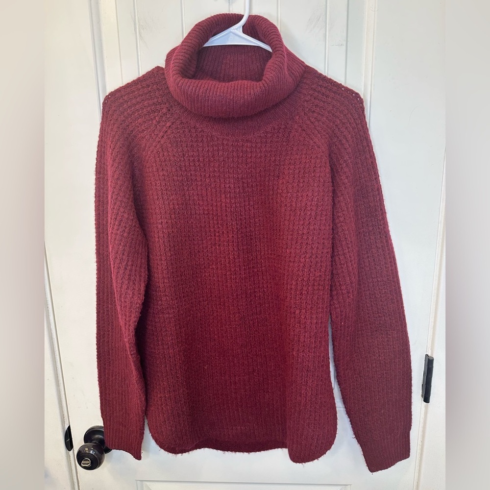 KÜHL Sienna Sweater Women's S Burgundy Red Chunky Knit Cowl Neck Pullover